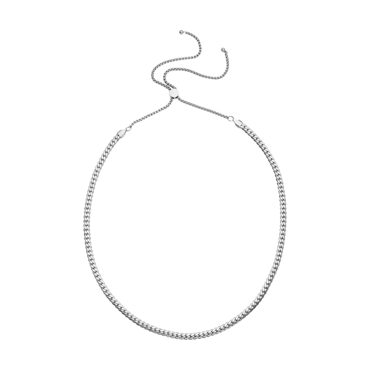 Curb Chain Lariat Necklace (18-29 Inches) in Stainless Steel , Tarnish-Free, Waterproof, Sweat Proof Jewelry image number 0