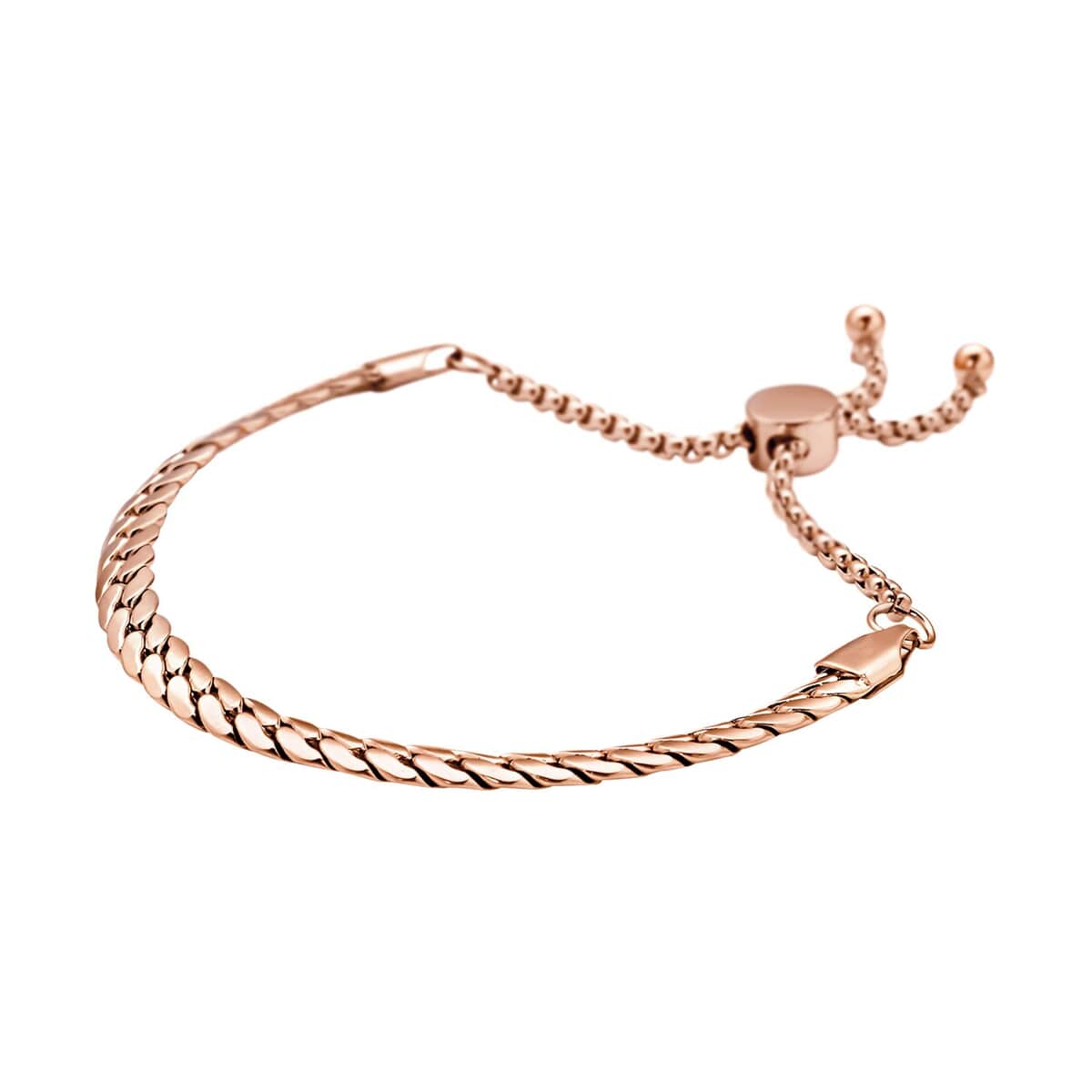 Curb Chain Bracelet in ION Plated RG Stainless Steel (Adjustable) image number 2