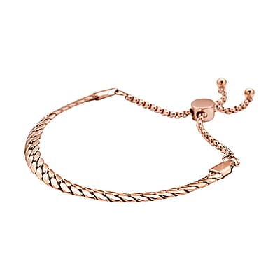 Curb Chain Bracelet in ION Plated RG Stainless Steel (Adjustable)