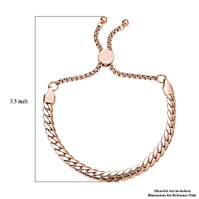 Curb Chain Bracelet in ION Plated RG Stainless Steel (Adjustable)