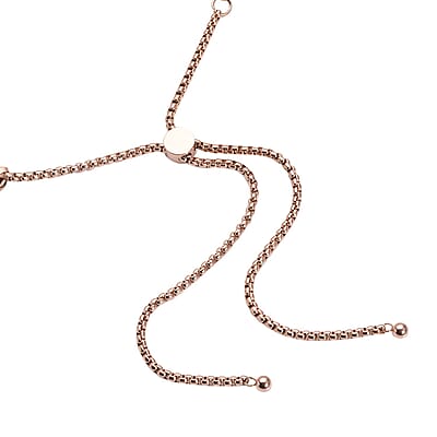 Fancy Mesh Chain Necklace with Adjustable Ball (18-29 Inches) in ION Plated RG Stainless Steel , Tarnish-Free, Waterproof, Sweat Proof Jewelry