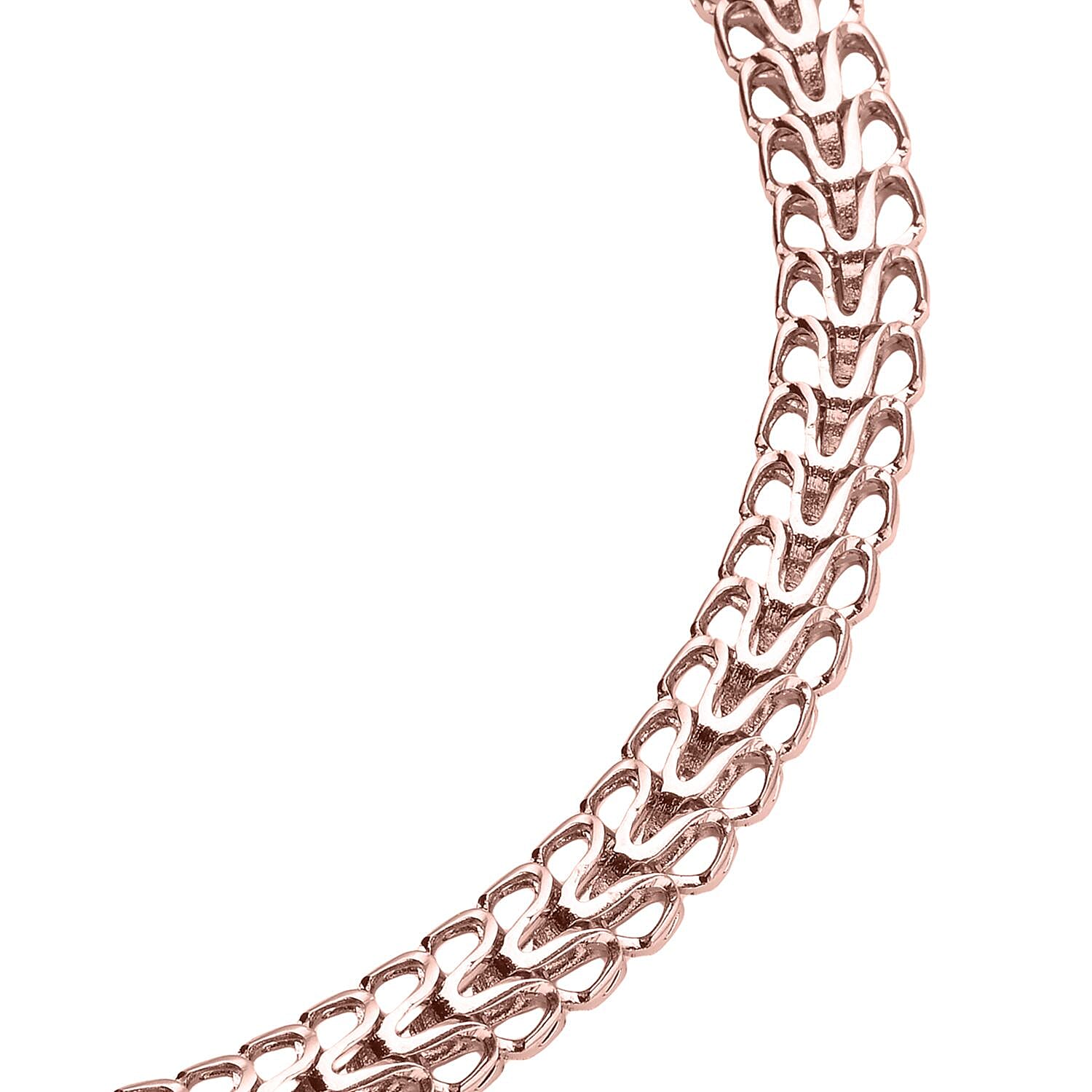 Fancy Mesh Chain Bracelet with Adjustable Ball in ION Plated RG Stainless Steel | Tarnish-Free, Waterproof, Sweat Proof Jewelry