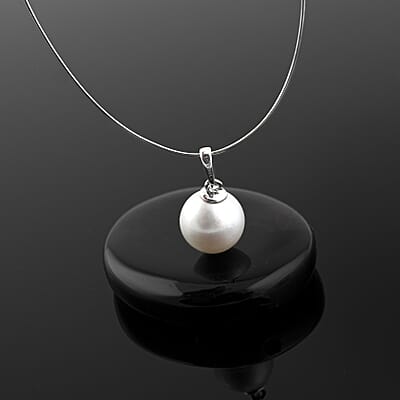 South Sea White Cultured Pearl Pendant without Chain in 18K White Gold