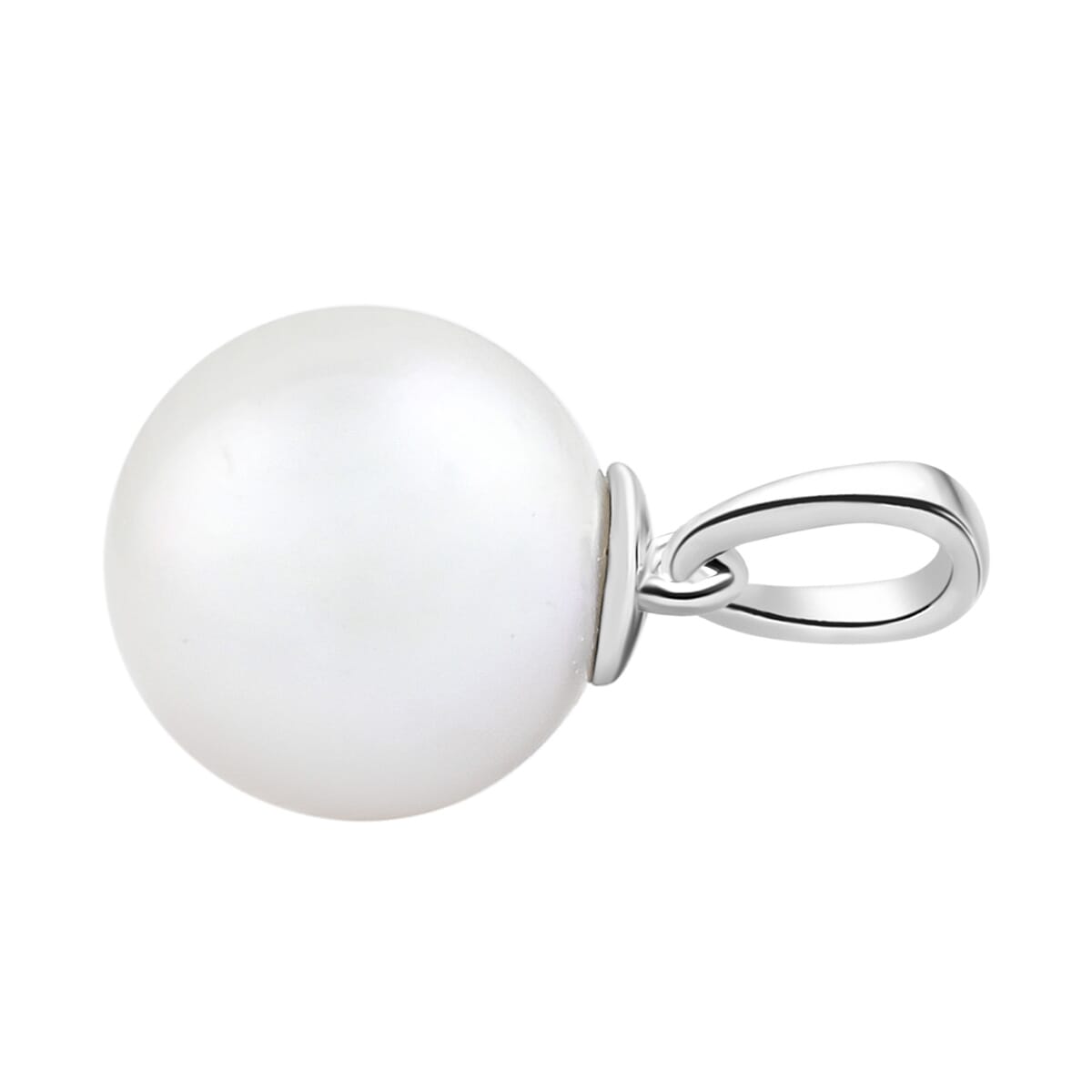 South Sea White Cultured Pearl Pendant in 18K White Gold image number 2