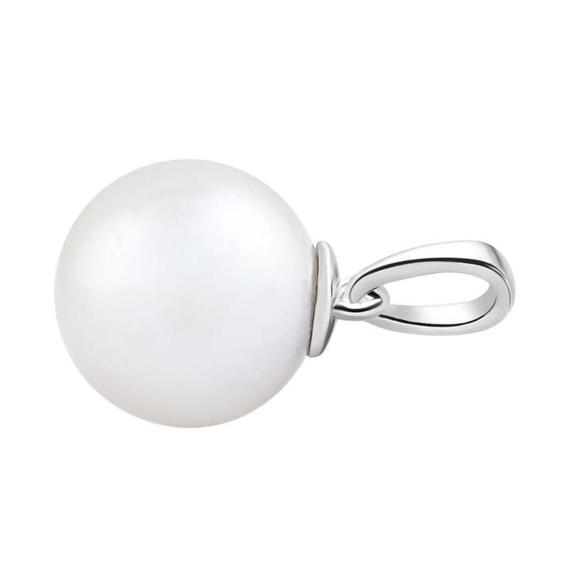 South Sea White Cultured Pearl Pendant without Chain in 18K White Gold
