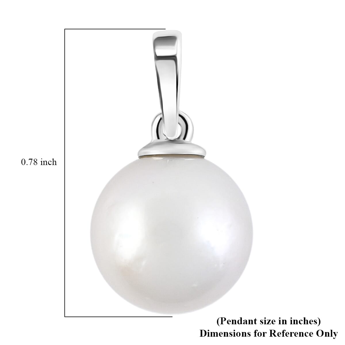 South Sea White Cultured Pearl Pendant in 18K White Gold image number 3