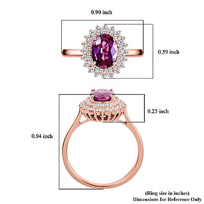 Certified & Appraised Iliana AAA Madagascar Purple Sapphire and G-H SI Diamond 1.85 ctw Double Halo Ring in 18K Rose Gold (Size 10.0)