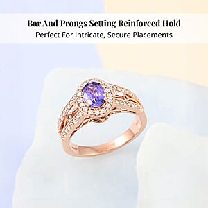 Certified & Appraised Iliana 18K Rose Gold AAA Madagascar Purple Sapphire and G-H SI Diamond Halo Ring (Size 10.0) 5.50 Grams 1.40 ctw