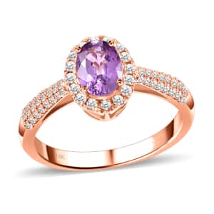 Certified & Appraised Iliana AAA Madagascar Purple Sapphire and G-H SI Diamond 1.35 ctw Halo Ring in 18K Rose Gold (Size 10.0)