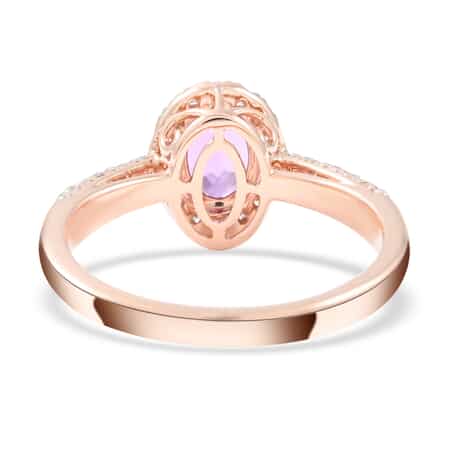 Certified Iliana 18K Rose Gold AAA Madagascar Purple Sapphire and G-H SI Diamond Halo Ring (Size 9.0) 1.35 ctw image number 4