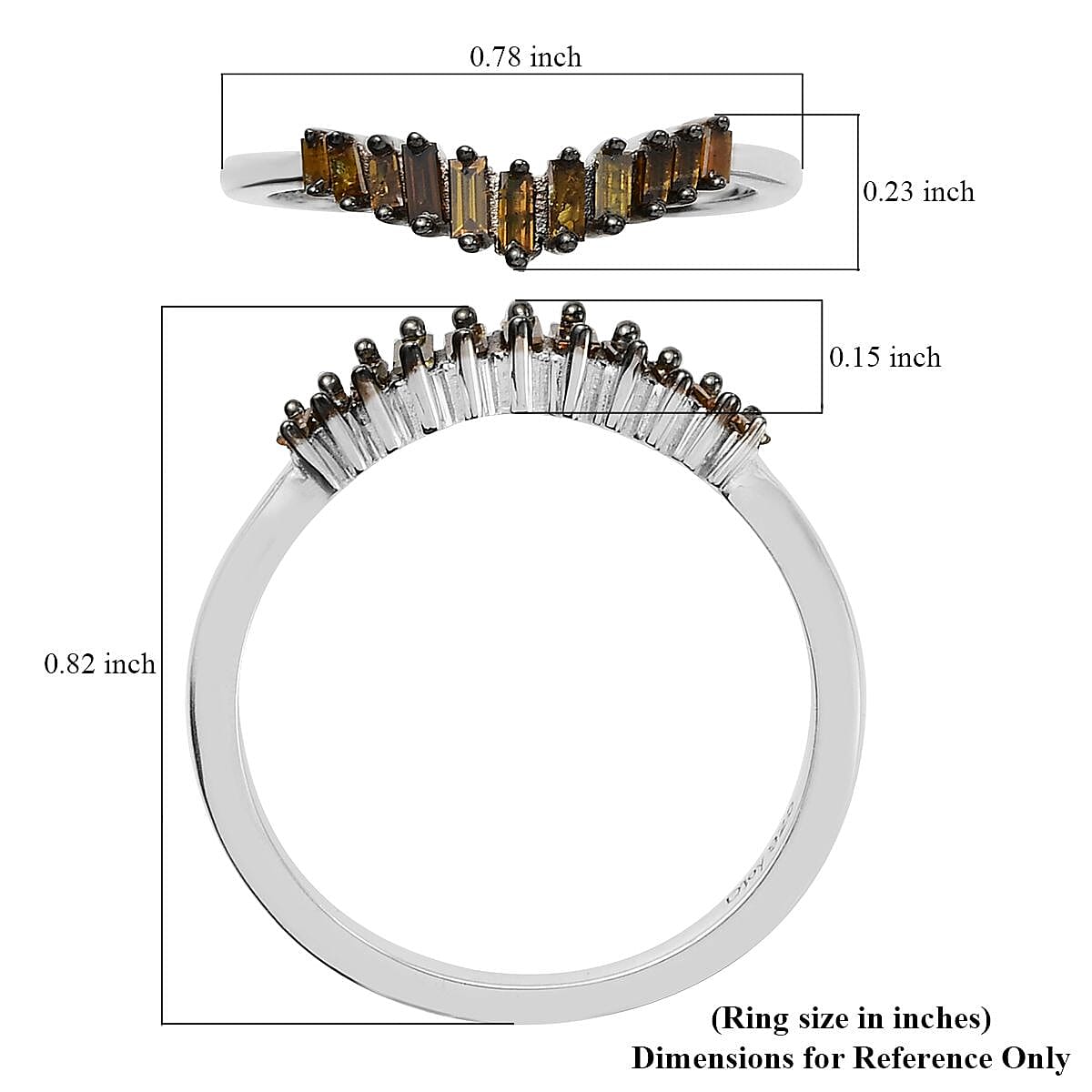 Red Diamond Wishbone Ring in Platinum Over Sterling Silver (Size 10.0) 0.33 ctw image number 5