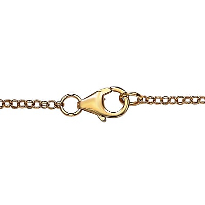 GP Celestial Dream Collection Blue Diamond Moon Phase Necklace 20 Inches in Vermeil Yellow Gold Over Sterling Silver 0.50 ctw
