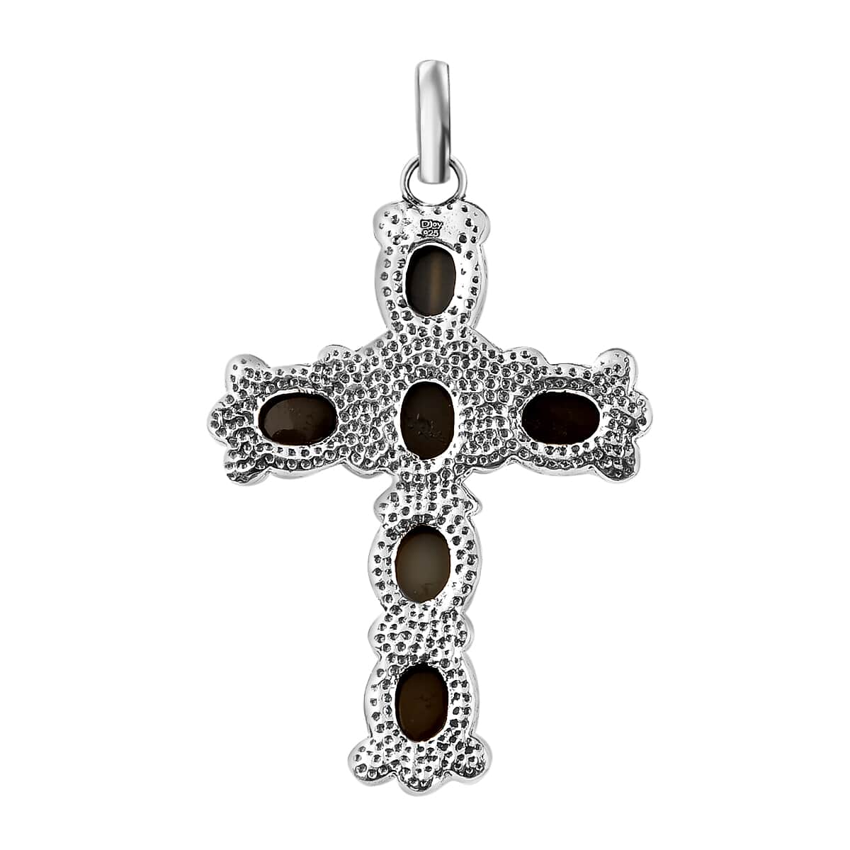 Artisan Crafted Rainbow Drusy Quartz Cross Pendant in Sterling Silver 7.80 Grams 6.90 ctw image number 4