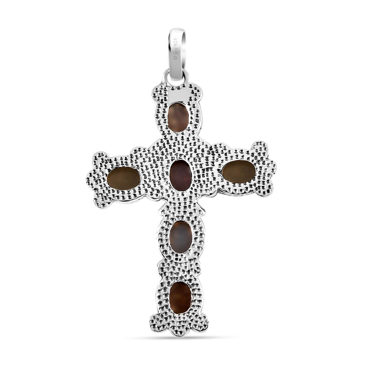 Drusy Quartz Cross Pendant Sterling Silver, Artisan Crafted Quartz Religious Pendant, Unique Birthday Gifts For Women 6.90 ctw image number 3