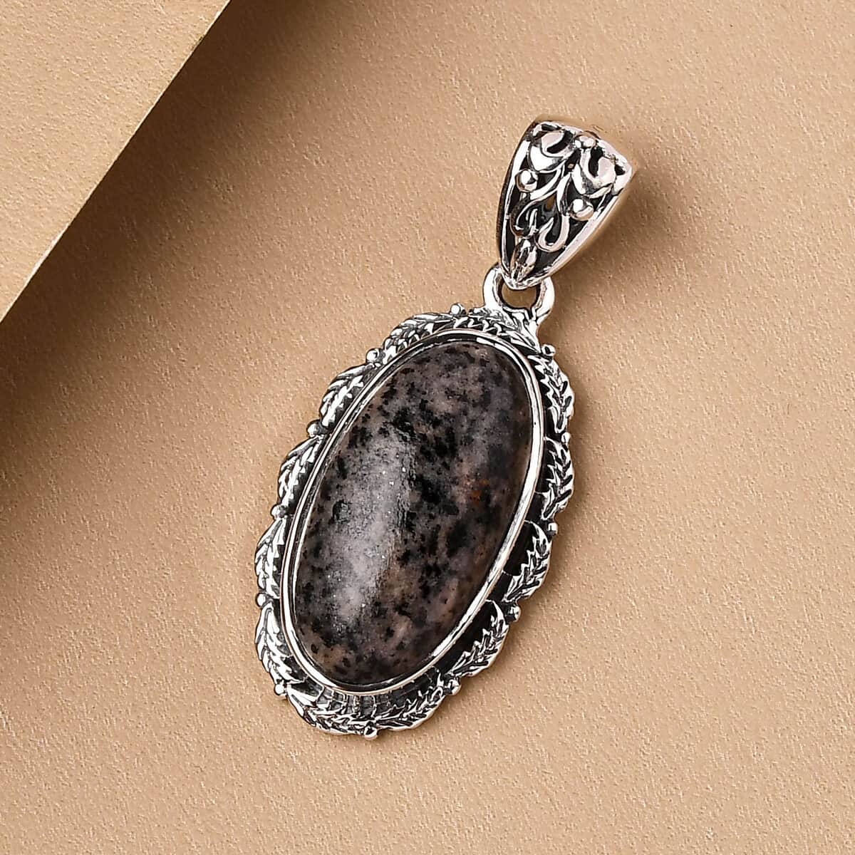 Artisan Crafted Natural Yooperlite Pendant in Sterling Silver 9.65 ctw with Free UV Torch image number 1