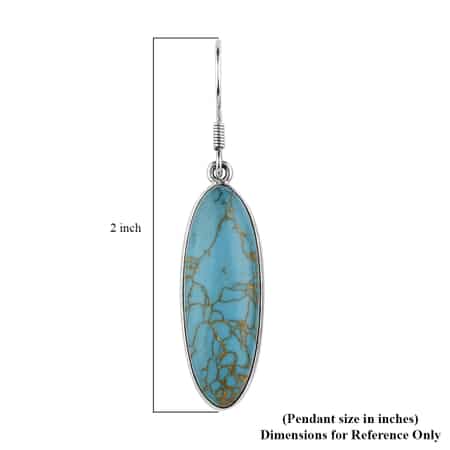 Artisan Crafted Mojave Blue Turquoise Earrings in Sterling Silver 26.50 ctw image number 4
