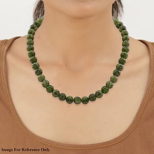 Rainforest Jasper Beads Necklace  in Sterling Silver 18 Inches 250.00 ctw