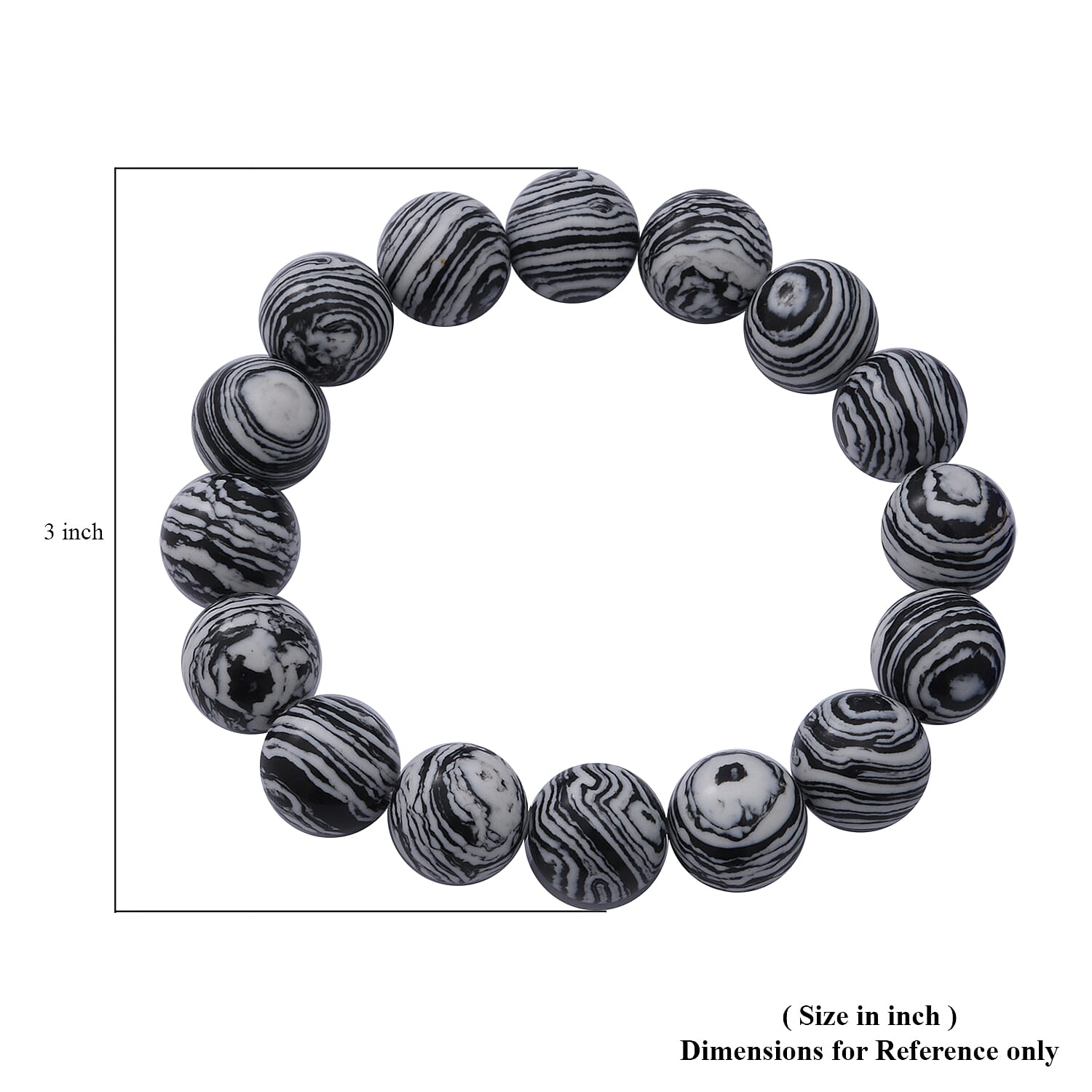 Multi Color Malachite 12mm Beaded Stretch Bracelet 150.00 ctw
