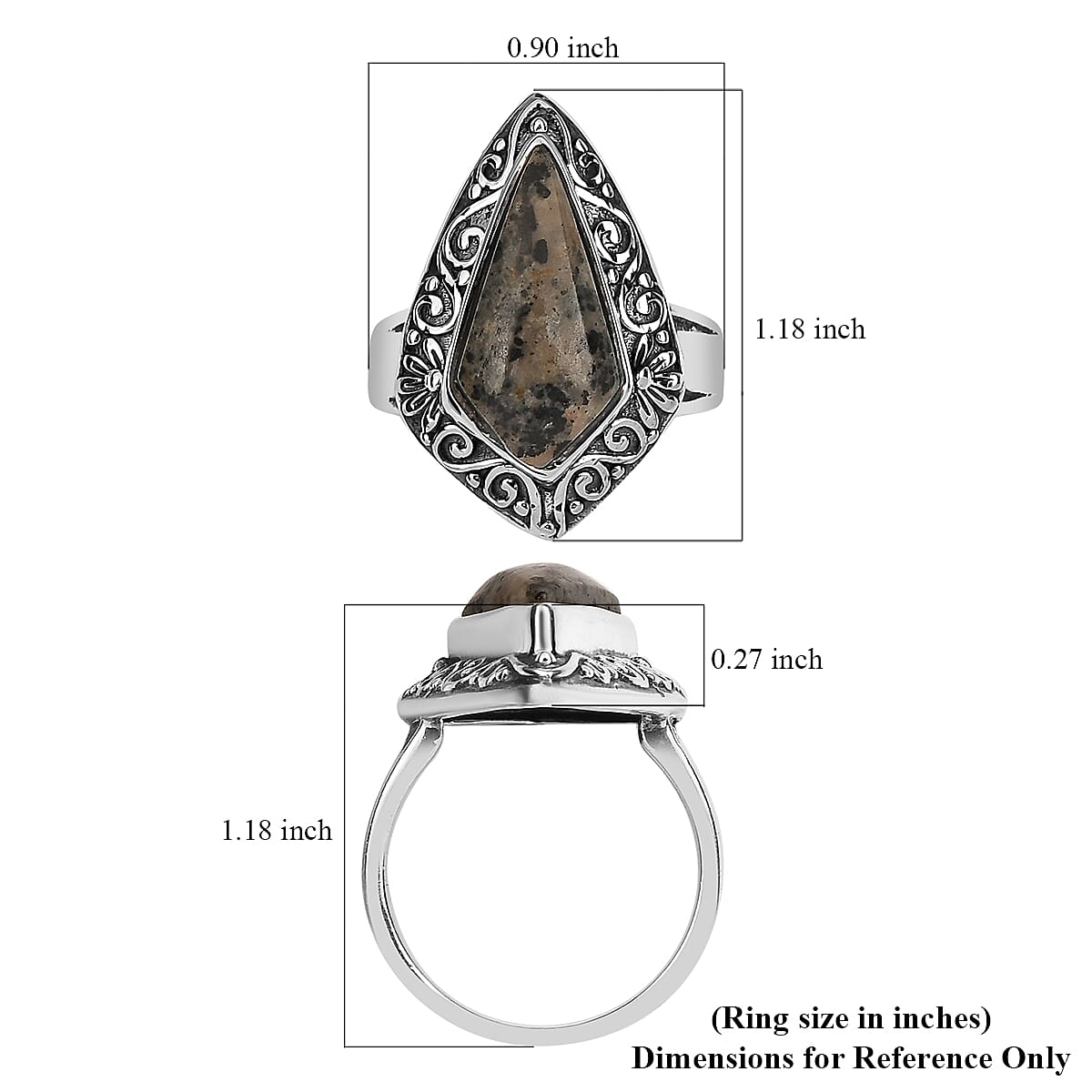 Artisan Crafted Natural Yooperlite Ring in Sterling Silver 6.75 ctw with Free UV Torch image number 5