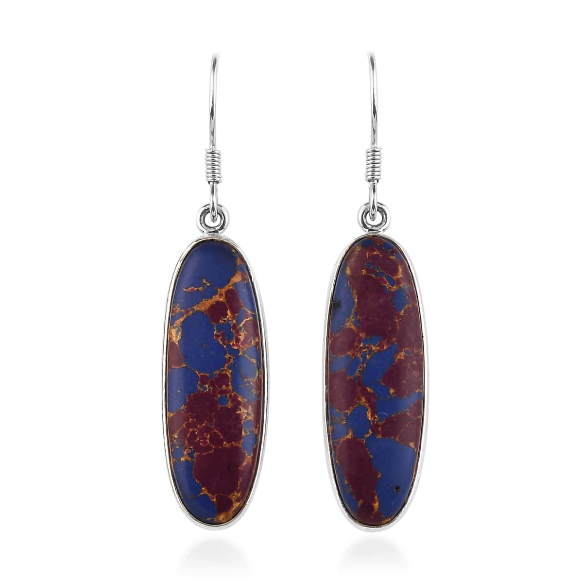 Artisan Crafted Mojave Purple Turquoise Earrings in Sterling Silver 23.00 ctw image number 0