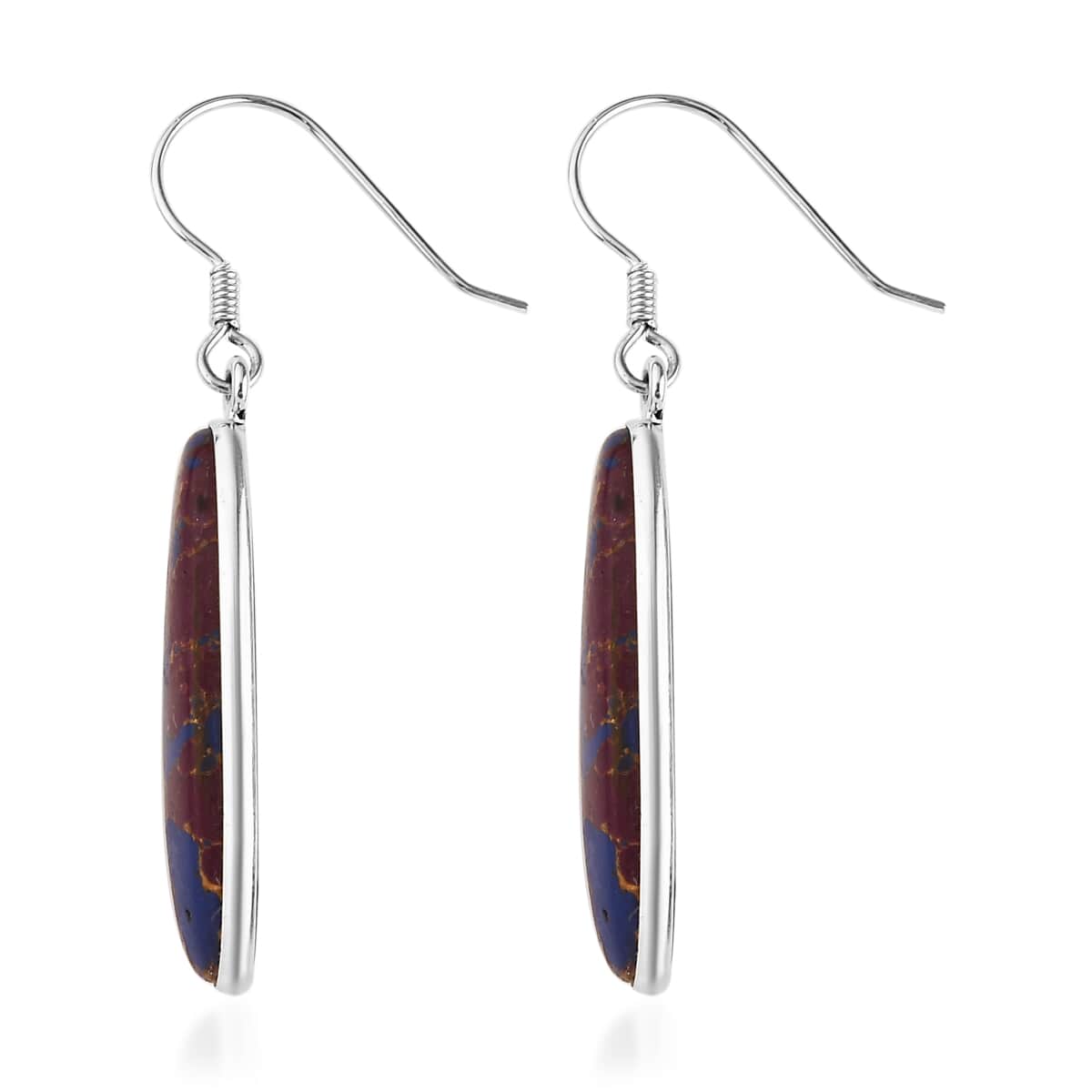 Artisan Crafted Mojave Purple Turquoise Earrings in Sterling Silver 23.00 ctw image number 3