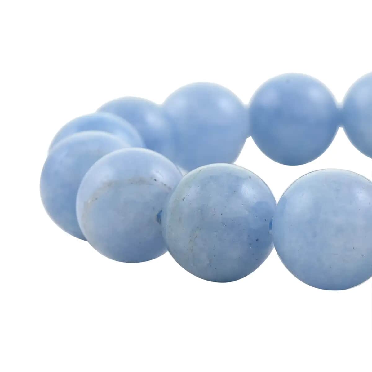 Aquamarine Color Quartz Beaded Stretch Bracelet 150.00 ctw, Adjustable Beads Bracelet, Beads Jewelry, Stretchable Bracelet image number 4