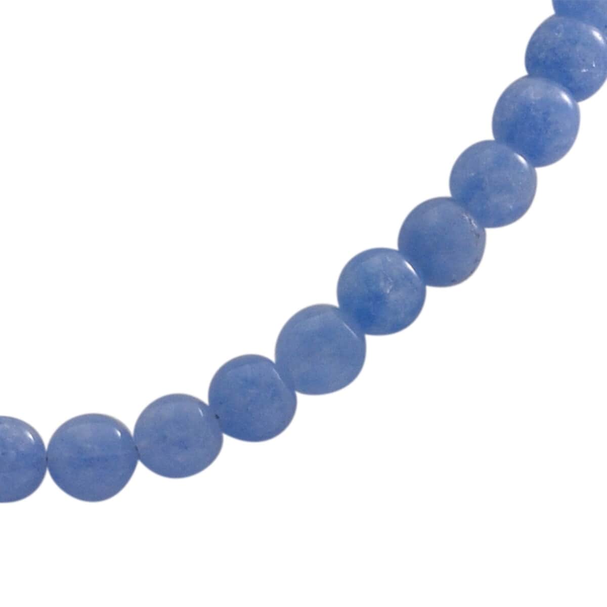 Aquamarine Color Quartz 10mm Beaded Necklace 18 Inches in Sterling Silver 250.00 ctw image number 2