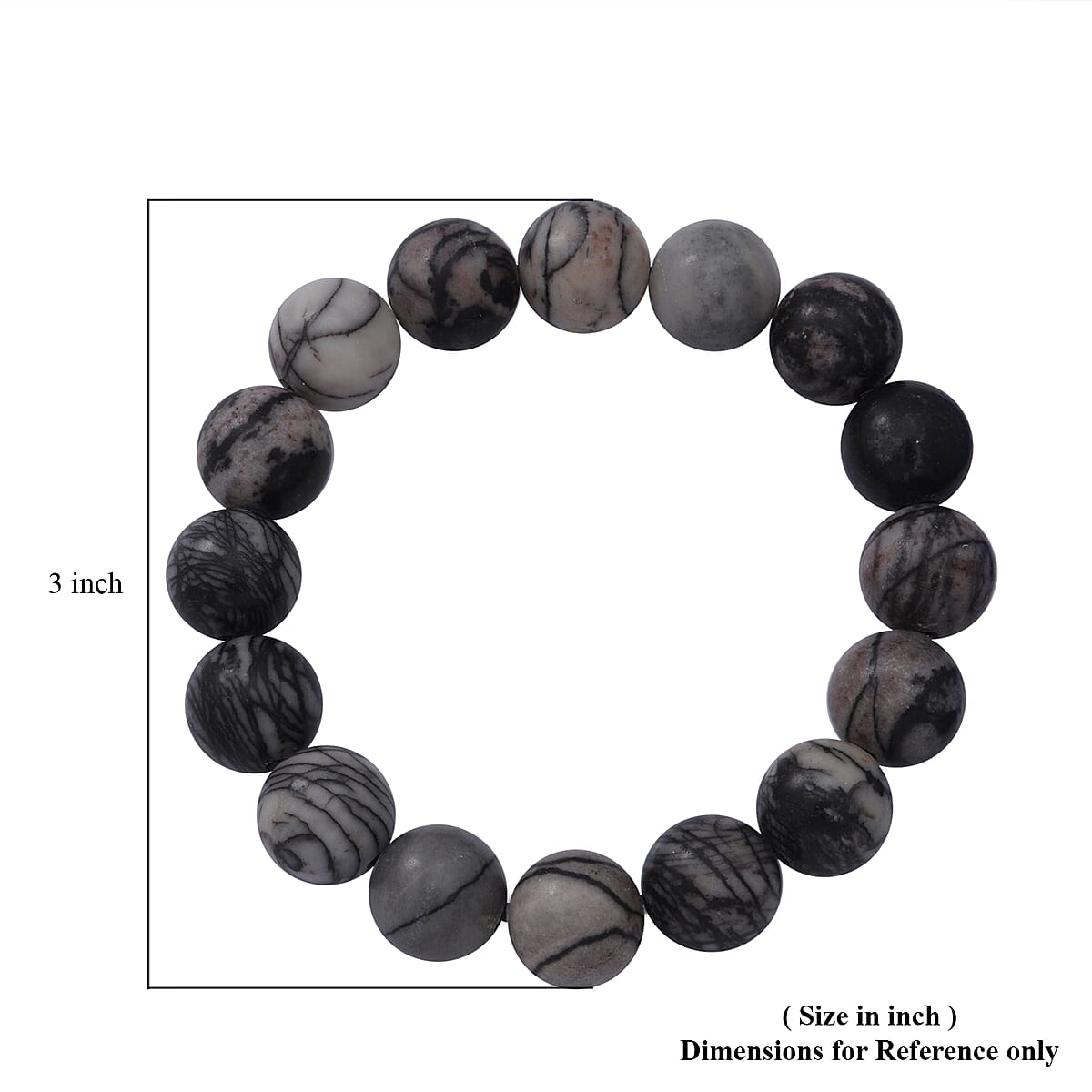 Mesh Work Jasper 12mm Beaded Stretch Bracelet 150.00 ctw image number 2