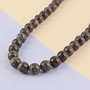 Snow Flake Obsidian 10mm Beaded Necklace 18 Inches in Sterling Silver 250.00 ctw