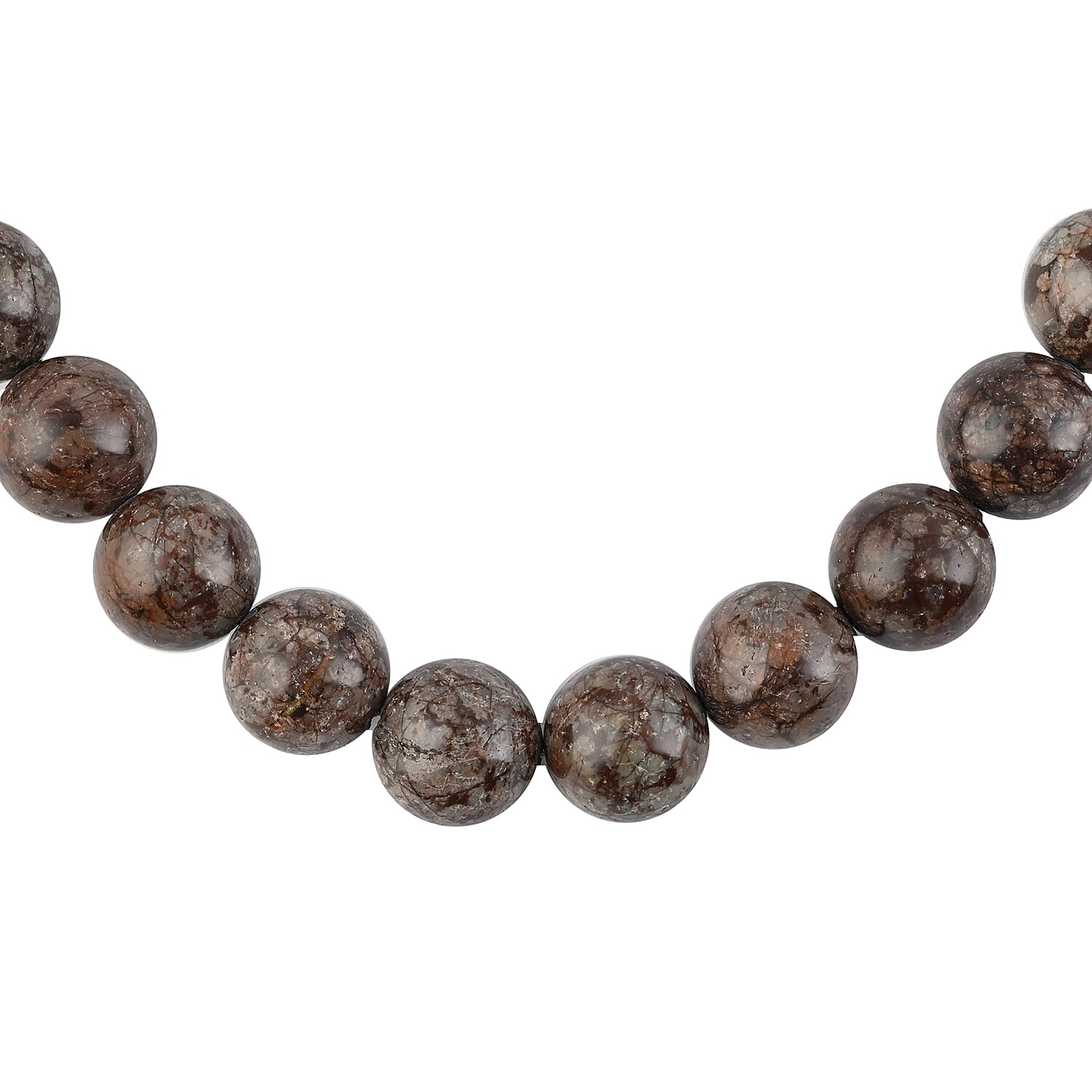 Snow Flake Obsidian 10mm Beaded Necklace 18 Inches in Sterling Silver 250.00 ctw