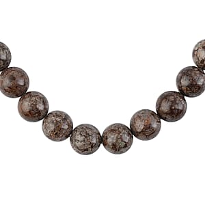 Snow Flake Obsidian 10mm Beaded Necklace 18 Inches in Sterling Silver 250.00 ctw