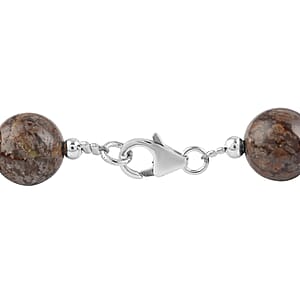 Snow Flake Obsidian 10mm Beaded Necklace 18 Inches in Sterling Silver 250.00 ctw