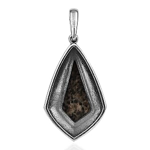 Artisan Crafted Natural Yooperlite Pendant in Sterling Silver 6.75 ctw with Free UV Flash Light