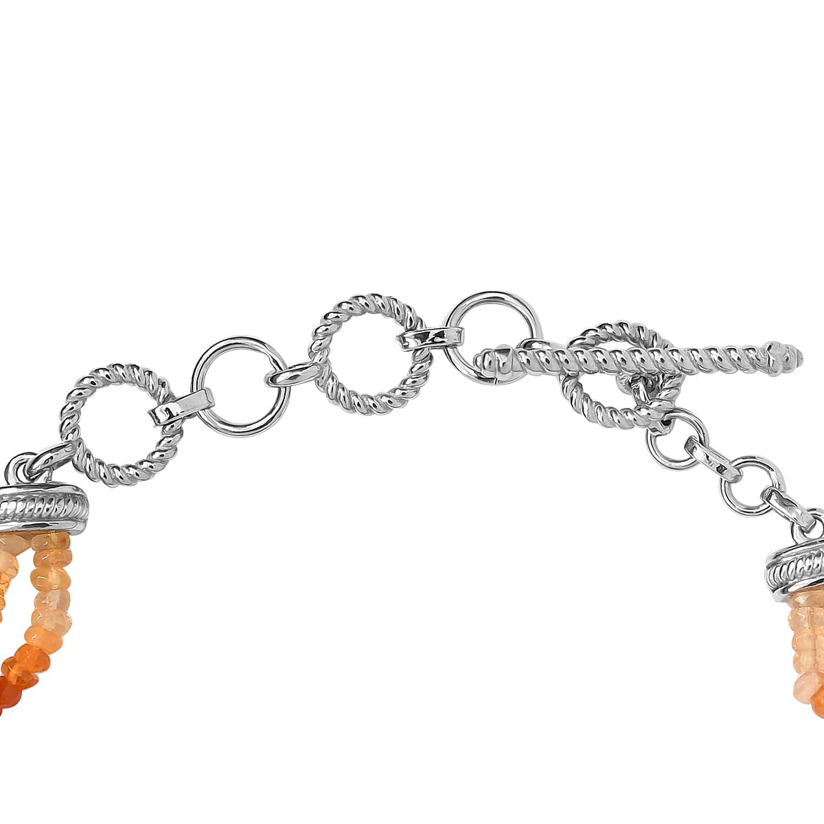 Shades of Fire Opal Floral Spray Bracelet in Platinum Over Sterling Silver (6.50-8.50In) 23.65 ctw image number 3