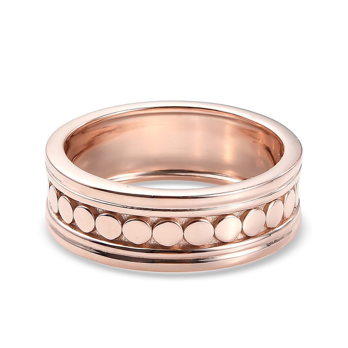 Vermeil Rose Gold Over Sterling Silver Spinner Thumb Ring (Size 11.5) 6.45 Grams image number 4