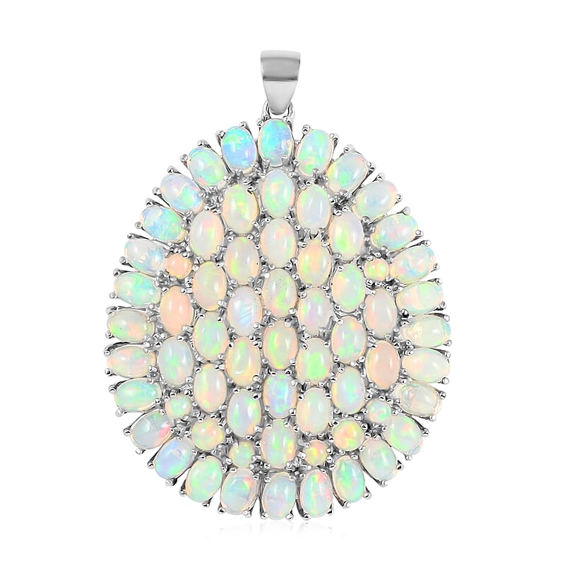 Premium Ethiopian Welo Opal Pendant in Platinum Over Sterling Silver 13.20 Grams 17.90 ctw