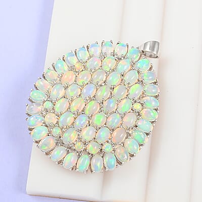 Premium Ethiopian Welo Opal Pendant in Platinum Over Sterling Silver 13.20 Grams 17.90 ctw
