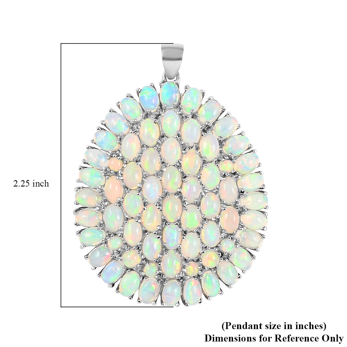 Premium Ethiopian Welo Opal Pendant in Platinum Over Sterling Silver 13.20 Grams 17.90 ctw