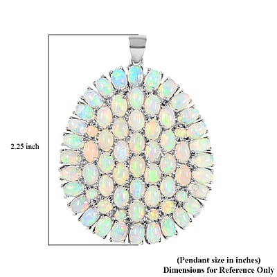 Premium Ethiopian Welo Opal Pendant in Platinum Over Sterling Silver 13.20 Grams 17.90 ctw