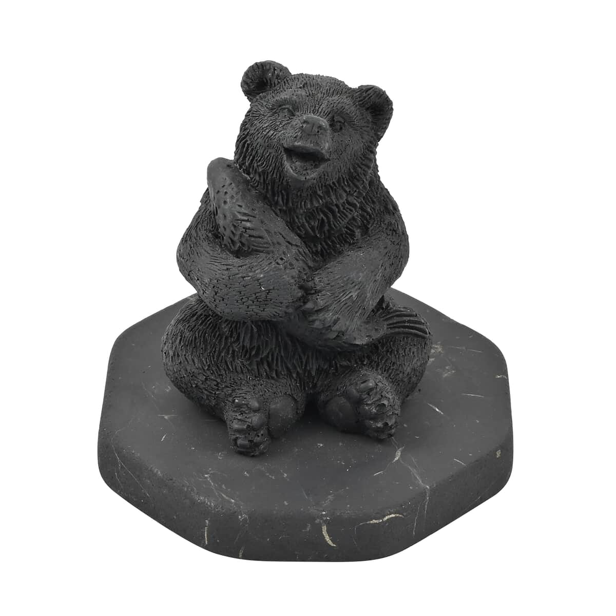 Bear with Fish Shungite Figurine, Home Decor Figurine, Decorative Figurine, Living Room Decor image number 0