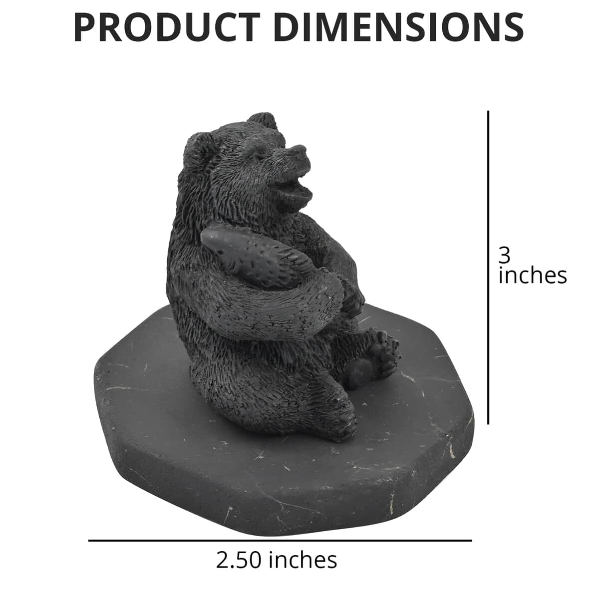 Bear with Fish Shungite Figurine, Home Decor Figurine, Decorative Figurine, Living Room Decor image number 3