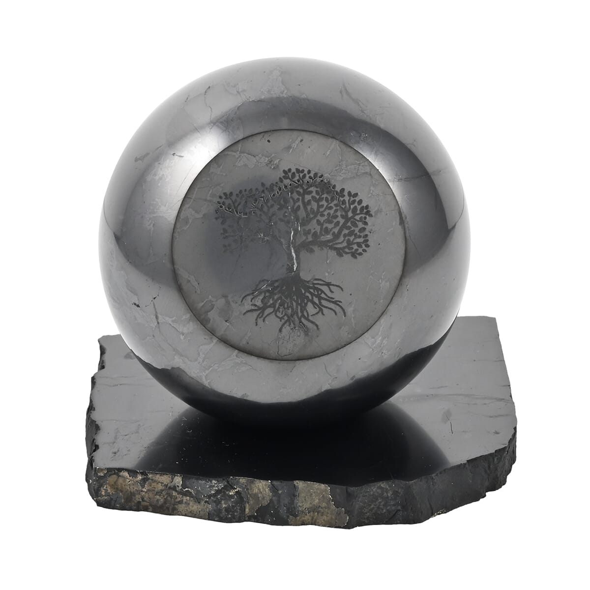 Shungite Tree of Life Engraved Spheres Shungite Tree of Life Engraved Spheres