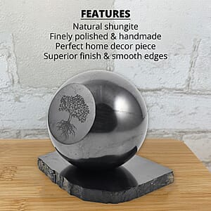 Tree of Life Engraved Shungite Sphere with Stand