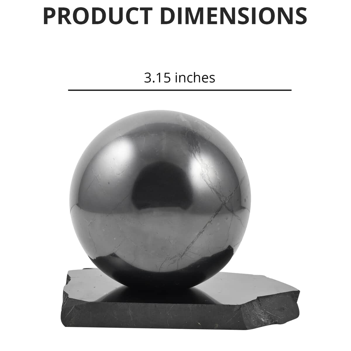 OM Symbol Engraved Shungite Sphere with Stand (80mm) Approx. 4472ctw image number 3