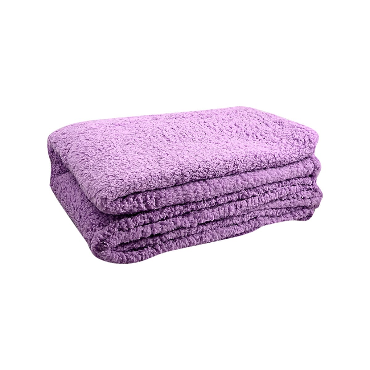 Homesmart Light Purple Solid Microfiber Sherpa Blanket image number 1