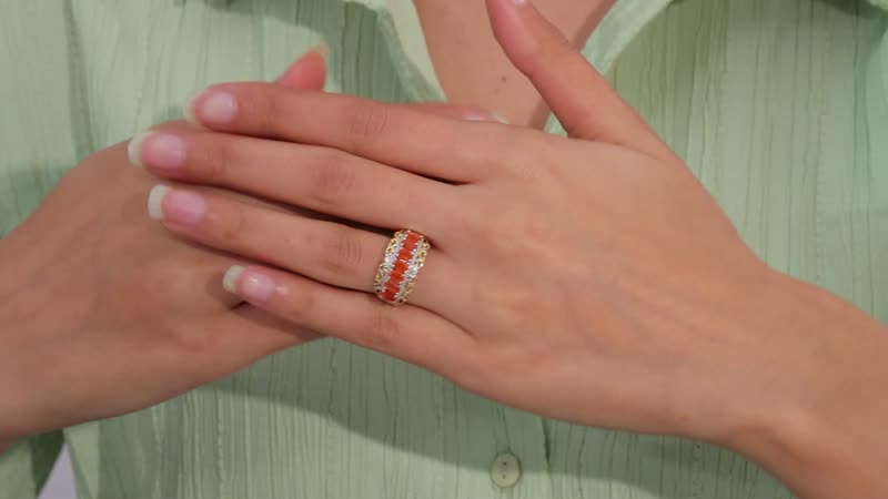 Crimson Fire Opal and Natural White Zircon Ring in Vermeil Yellow Gold and Platinum Over Sterling Silver 1.15 ctw