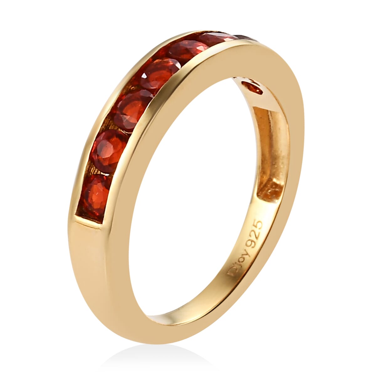 Crimson Fire Opal Half Eternity Band Ring in Vermeil Yellow Gold Over Sterling Silver (Size 7.0) 0.50 ctw image number 3