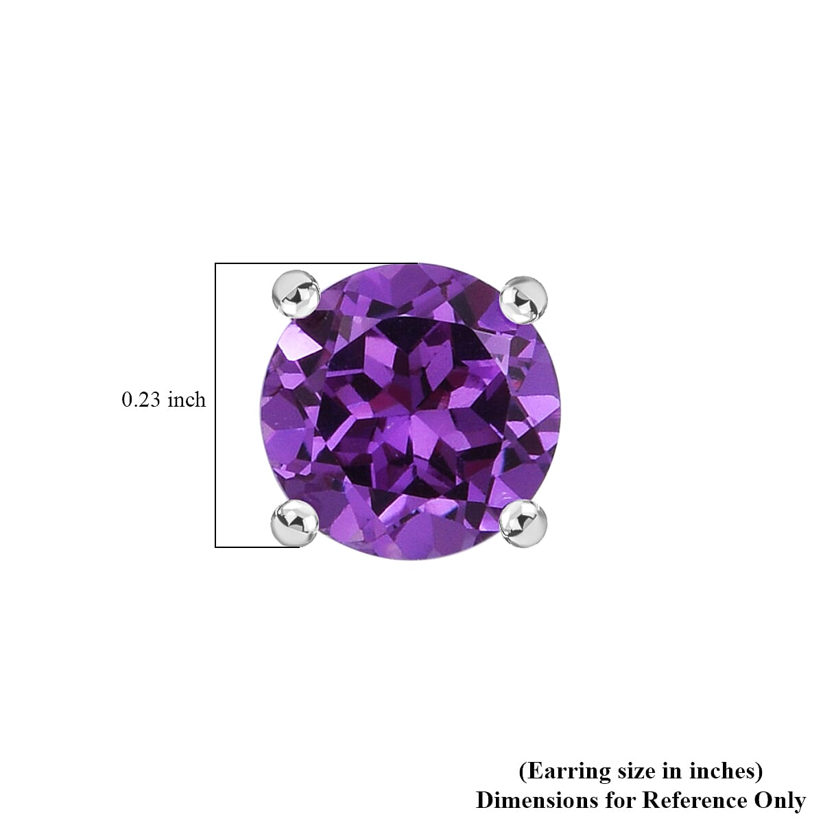 Lab Created Alexandrite Solitaire Stud Earrings in Sterling Silver 2.70 ctw image number 4