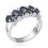 Premium Indigo Sapphire and Natural White Zircon Ring in Platinum Over Sterling Silver (Size 10.0) 2.20 ctw image number 2