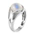 Kuisa Rainbow Moonstone Chunky Ring with Diamond Shaped Cutouts in Platinum Over Sterling Silver (Size 6.0) 3.25 ctw image number 3